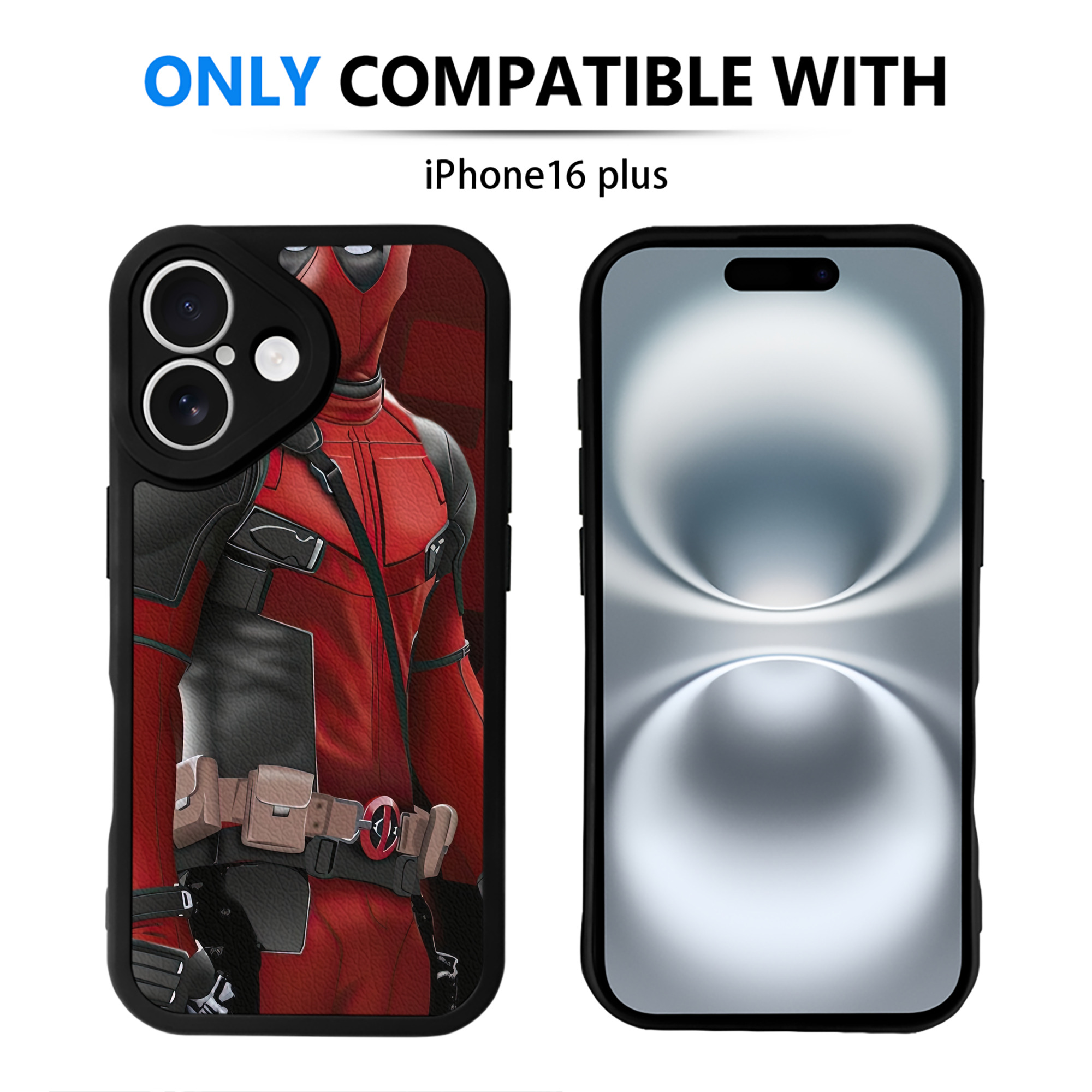 （画像用） Deadpool デッドプール 【iPhone 16シリーズ対応】シリコンスマホケース（レザー調） 材質：シリコン